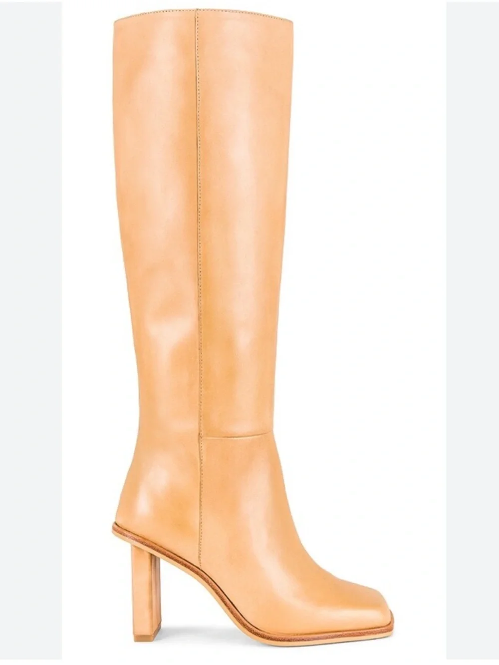 Sol Sana Eon Knee High Boots Tan Leather heels shoes Revolve 40 9